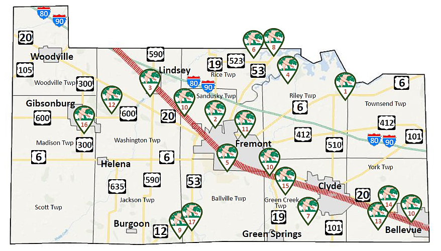 Sandusky County Parks Map