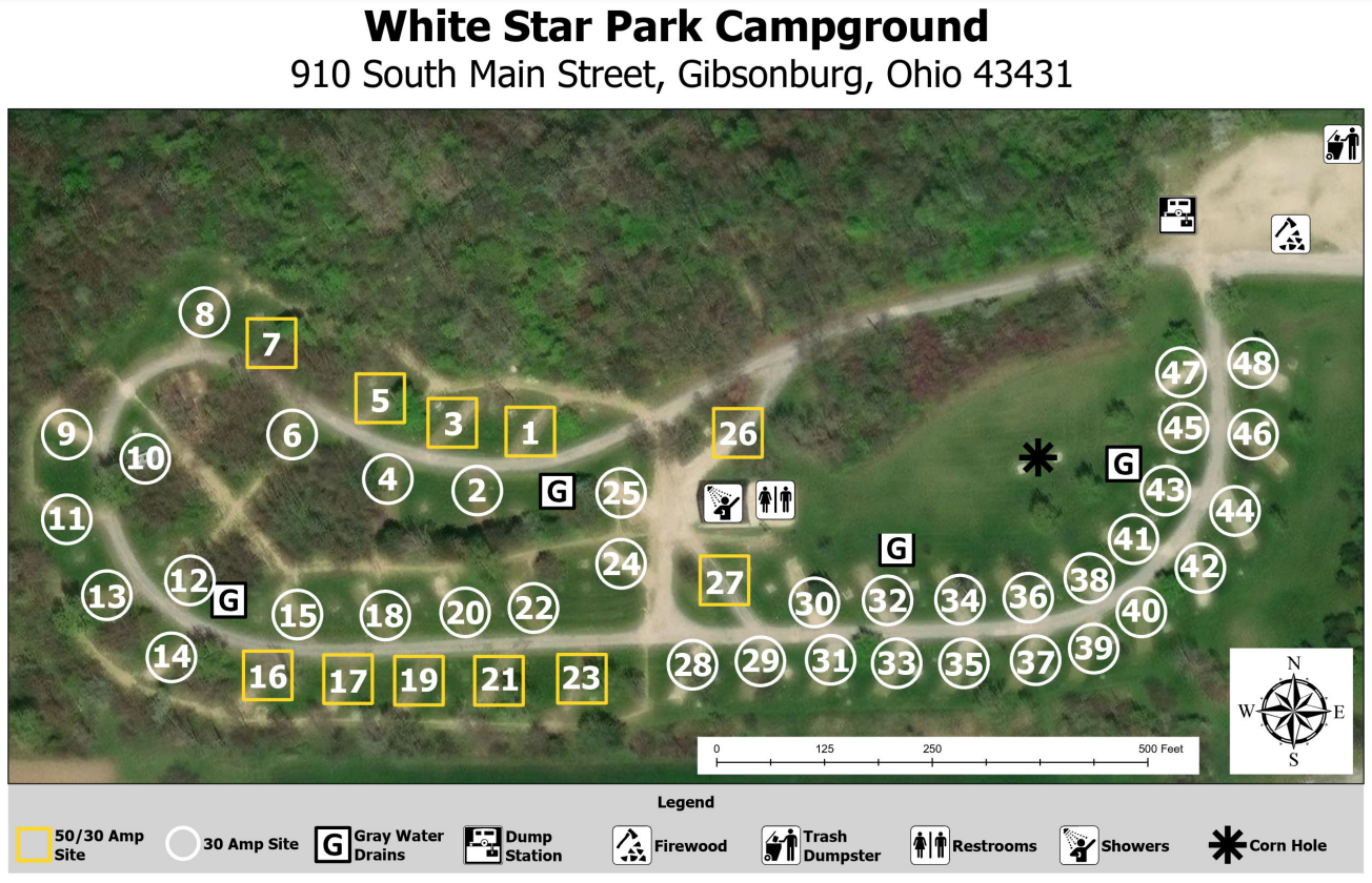 map of white star campground